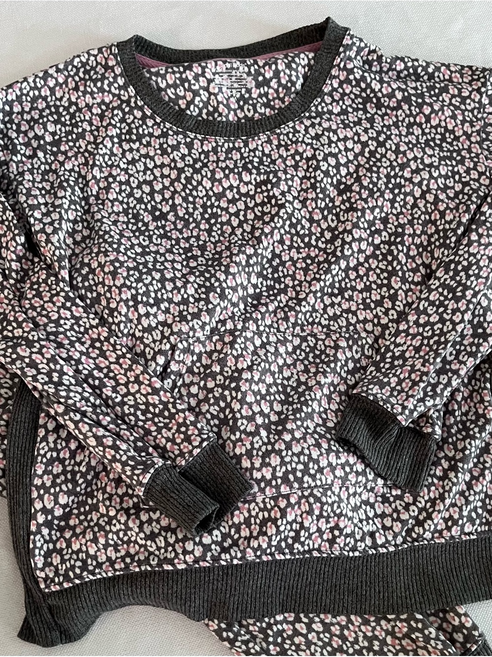 Cuddl Duds gray and pink pajamas size medium